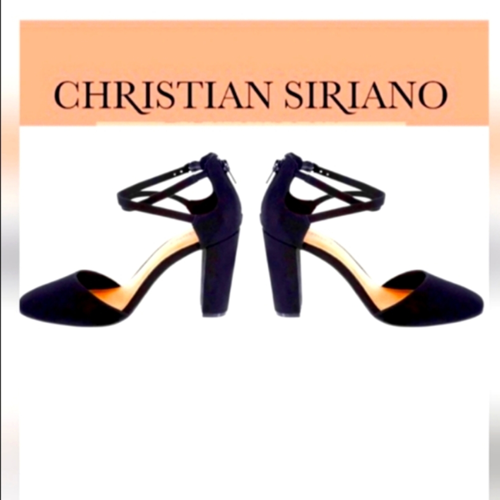 🆕Christian Siriano's Kam black Ankle Strap Heels 👠
